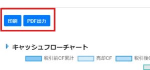 不動産投資シミュレーションのチャートの印刷とPDF化ができる