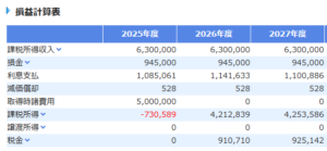 不動産投資シミュレーション_損益計算書