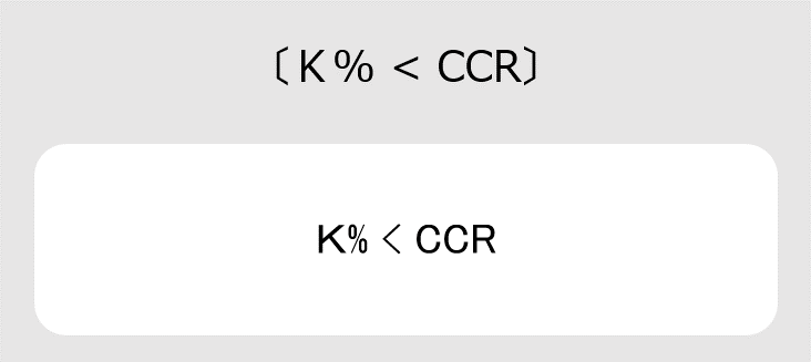 K% < CCRの計算式の計算式